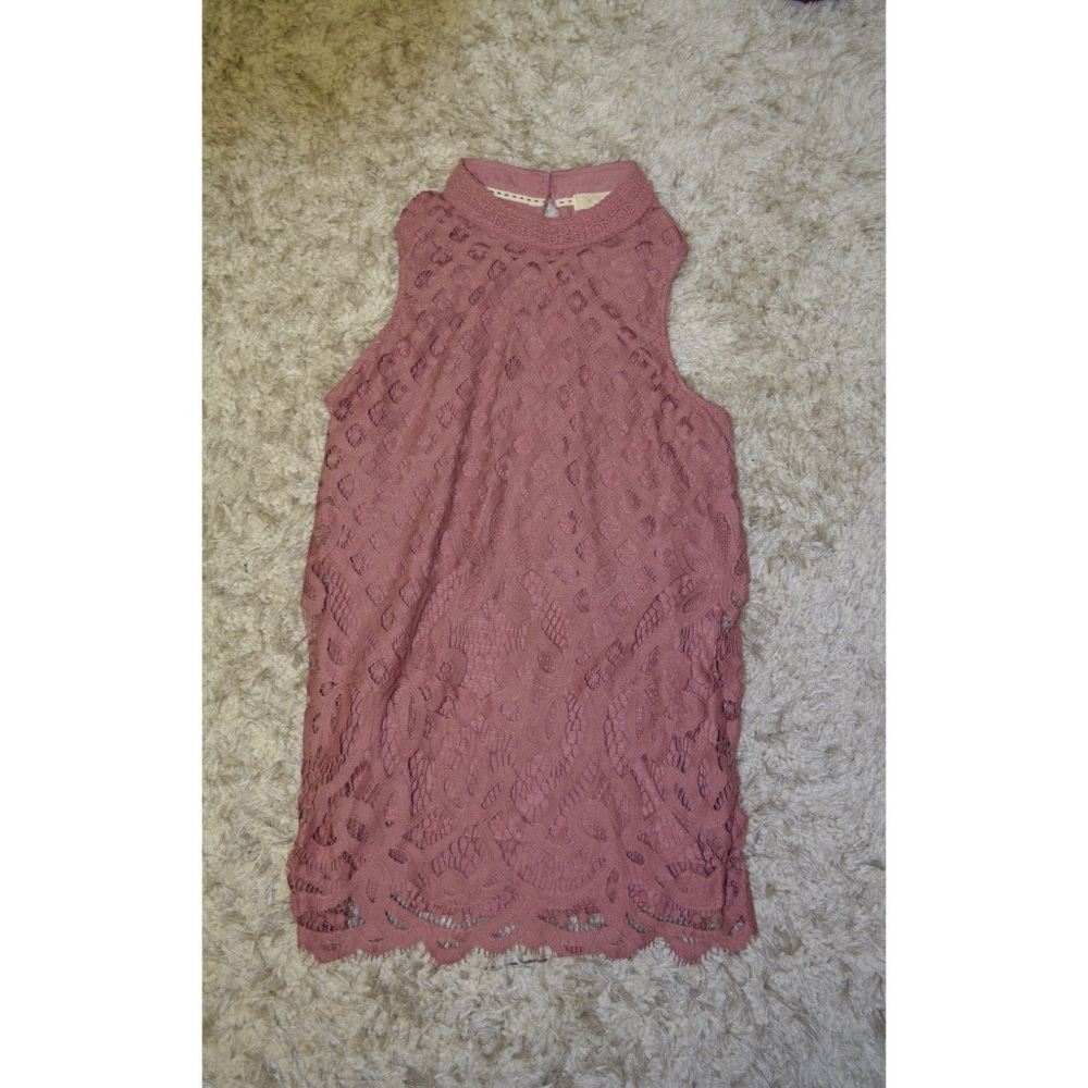 Lace Pink Tank Top  (NEVER WORN BEFORE)
